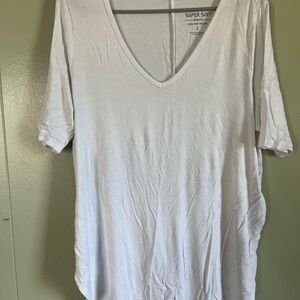 Women's White V-Neck Top